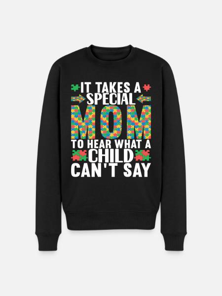 Autistic Autism Mother Autistic - Men's Premium Organic Jumper - black