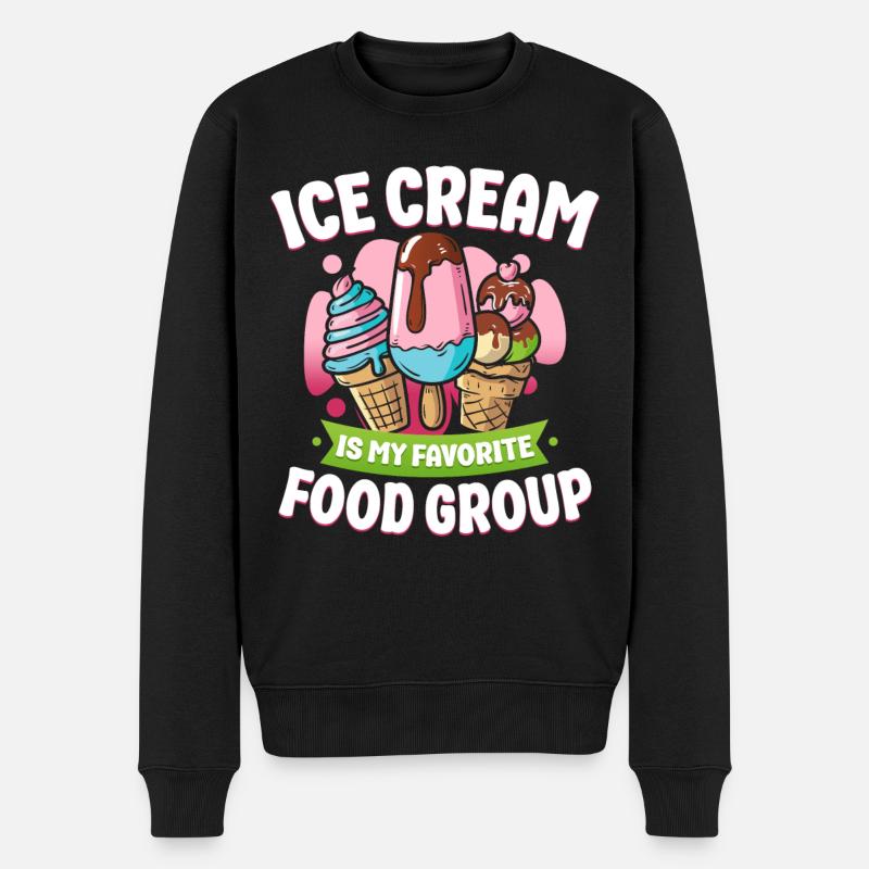 Ice Cream Cone Popsicle Ice Cream - Männer Premium Bio Pullover - Schwarz