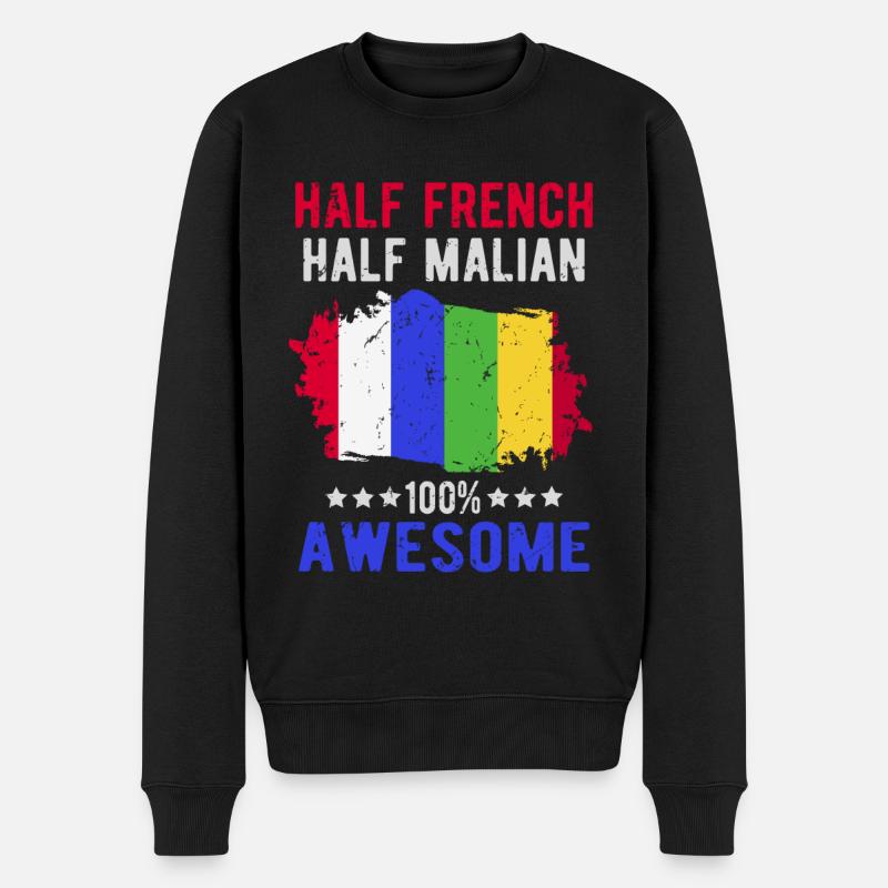 Moitié Français moitié malien - Pull Premium bio Homme - noir