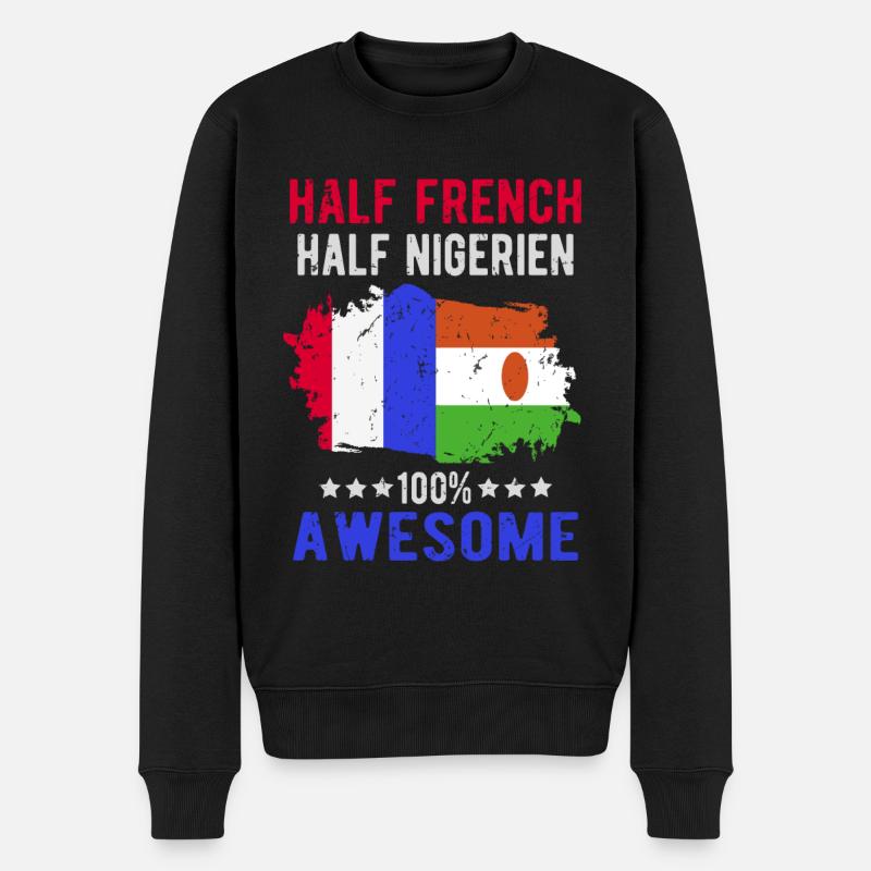 Halb Franzose Halb Nigrer - Männer Premium Bio Pullover - Schwarz