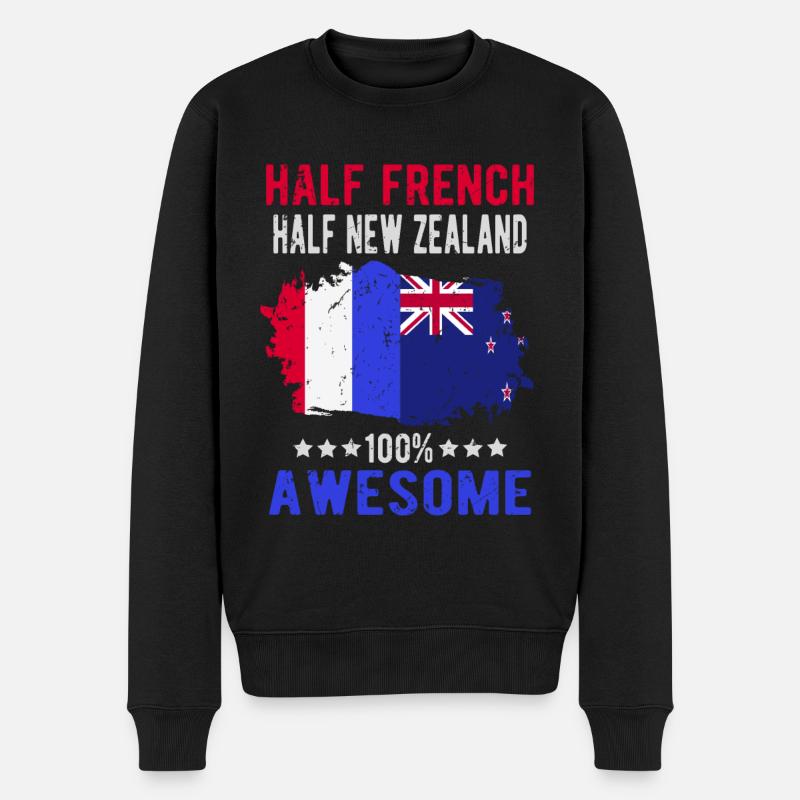 Moitié Français moitié Néo-Zélandais - Pull Premium bio Homme - noir