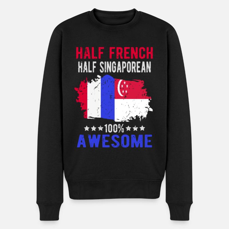 Moitié Français moitié singapourien - Pull Premium bio Homme - noir