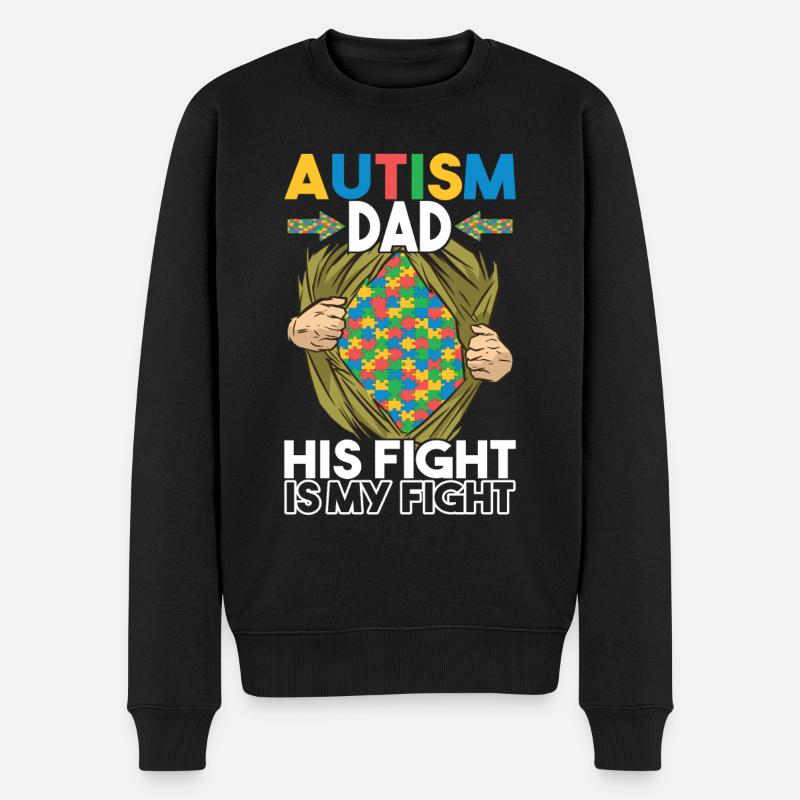 Autist Autismus Vater Autistisch - Männer Premium Bio Pullover - Schwarz