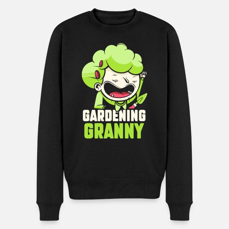 Gartenarbeit Oma Großmutter Gärtnerin Garten - Männer Premium Bio Pullover - Schwarz