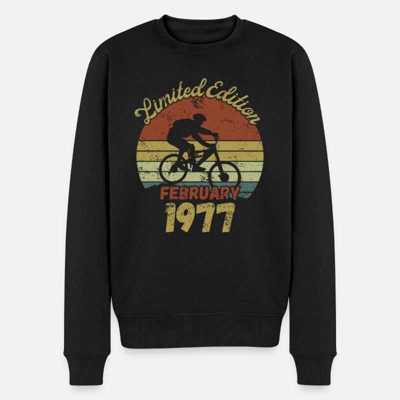 Anniversaire Vélo Vélo Février 1977 - Pull Premium bio Homme - noir