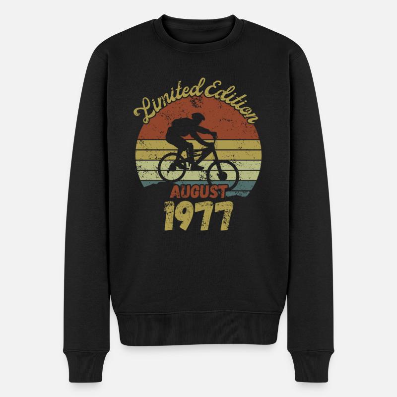 Anniversaire Vélo Vélo Août 1977 - Pull Premium bio Homme - noir