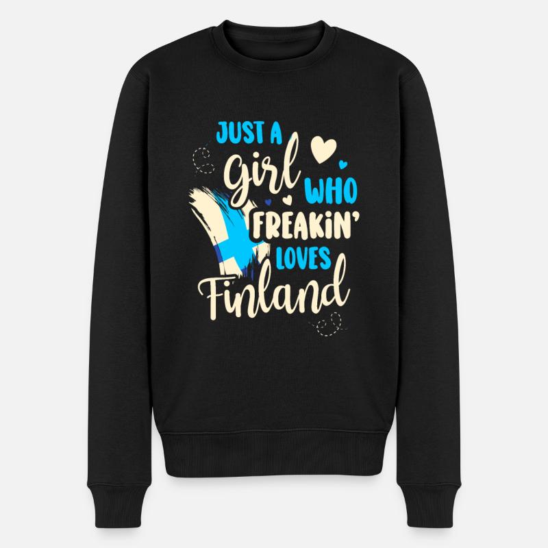 Finnland - Männer Premium Bio Pullover - Schwarz