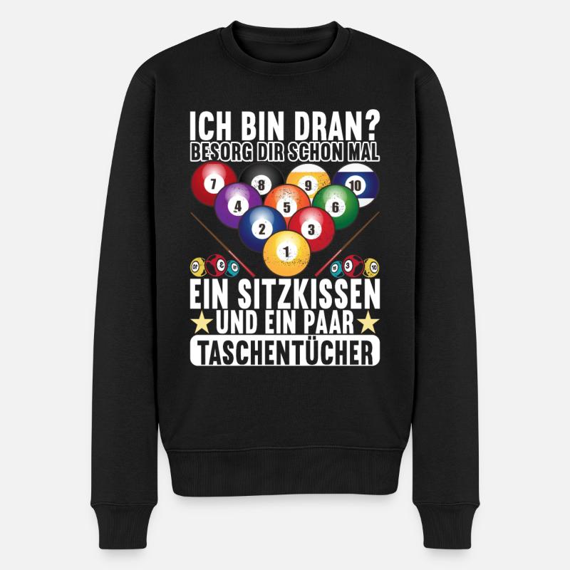 Pool Billard Billardspieler Pooltisch - Männer Premium Bio Pullover - Schwarz