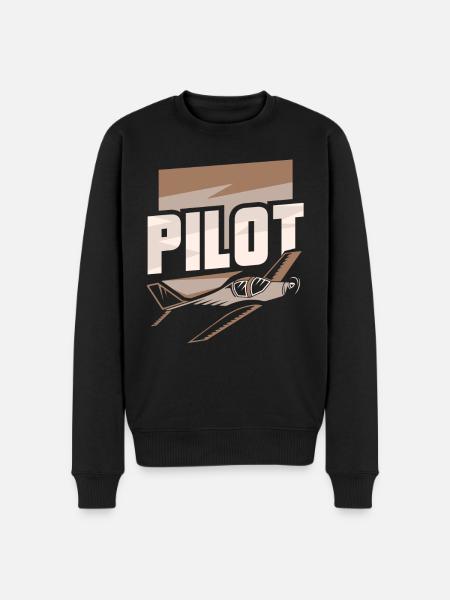 Pilot Kleinflugzeug Privatflugzeug Leichtflugzeug - Männer Premium Bio Pullover - Schwarz