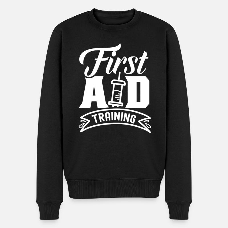 Training in First Aid Course First Aid - Men's Premium Organic Jumper - black