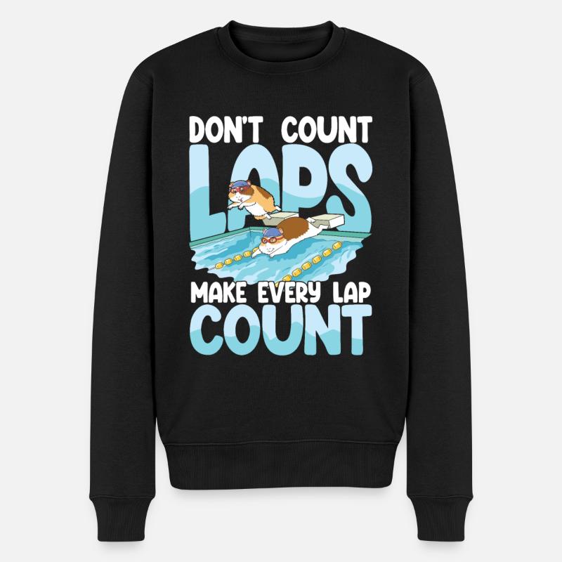 Don't count laps make every lap count - Männer Premium Bio Pullover - Schwarz