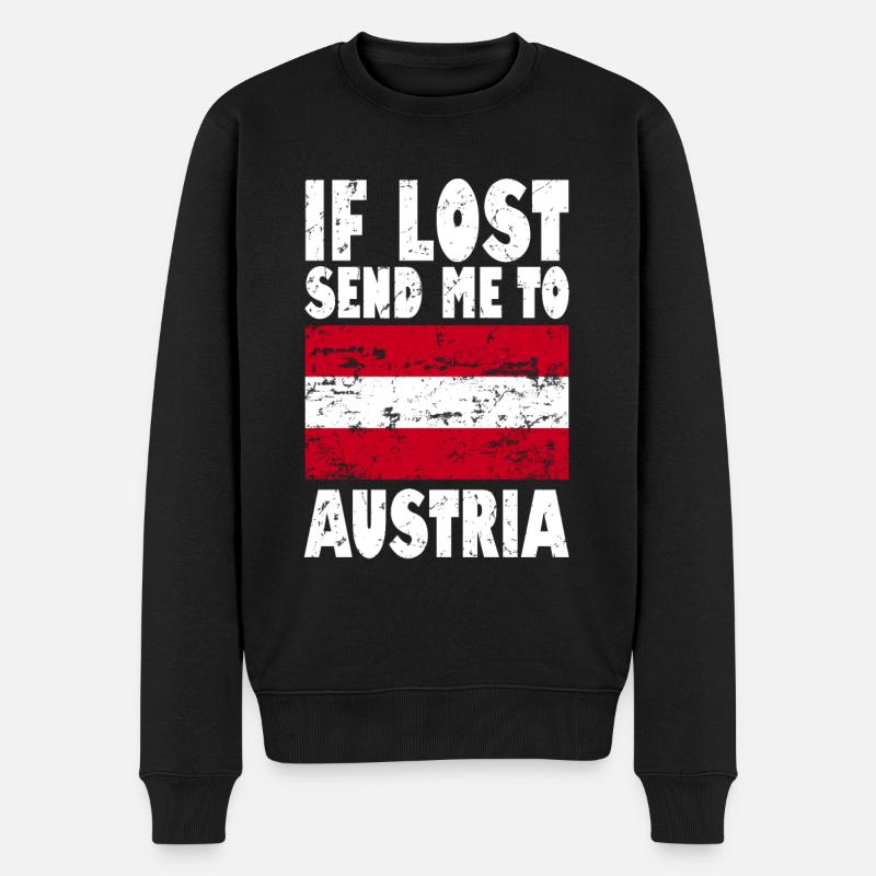 Slogan du drapeau de l’Autriche - Pull Premium bio Homme - noir