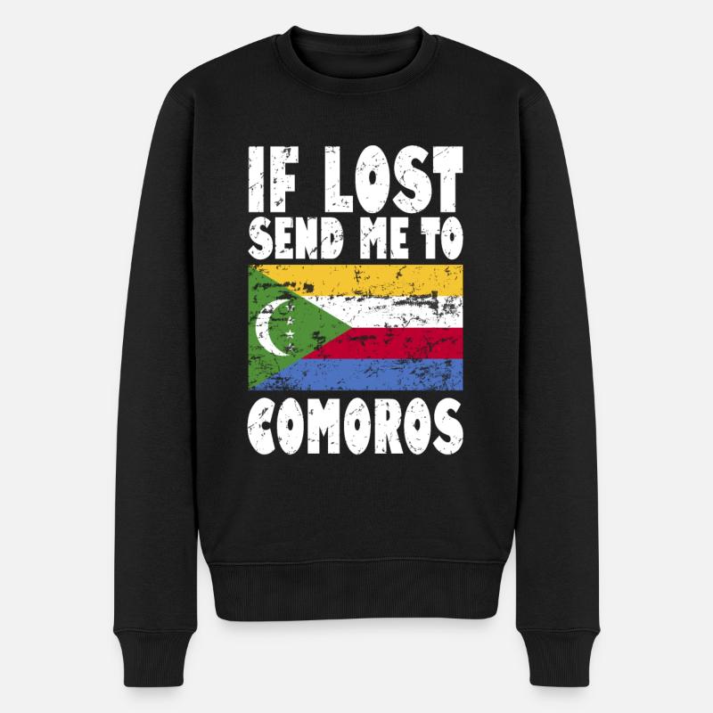 Le drapeau des Comores - Pull Premium bio Homme - noir