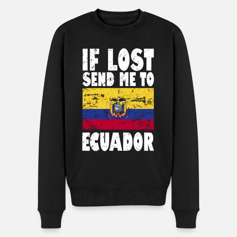 Ecuador Flagge Spruch - Männer Premium Bio Pullover - Schwarz