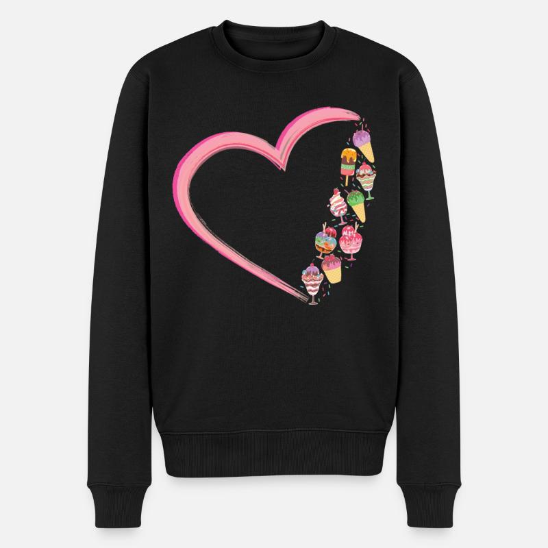 Crème glacée Heart Cone Popsicle - Pull Premium bio Homme - noir