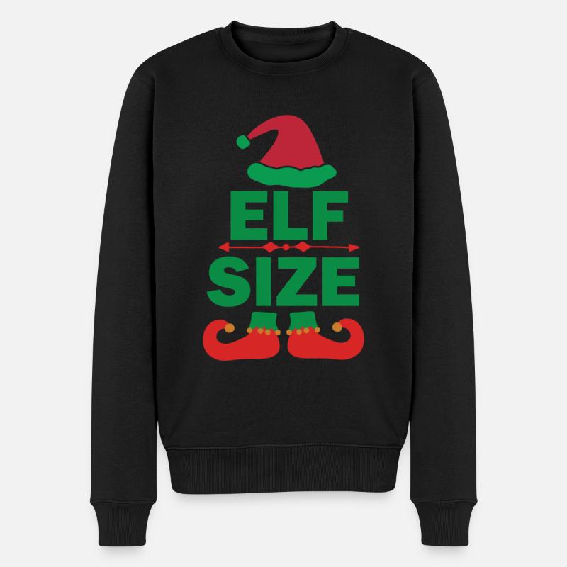Lustiges Elfengröße Christmas Design - Männer Premium Bio Pullover - Schwarz