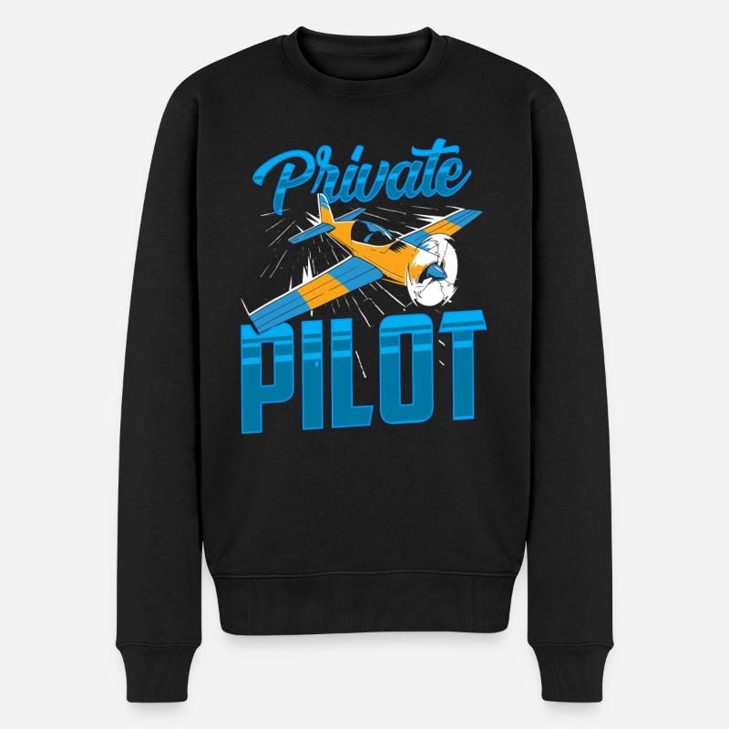 Privatpilot Jet Kleinflugzeug Leichtflugzeug - Männer Premium Bio Pullover - Schwarz
