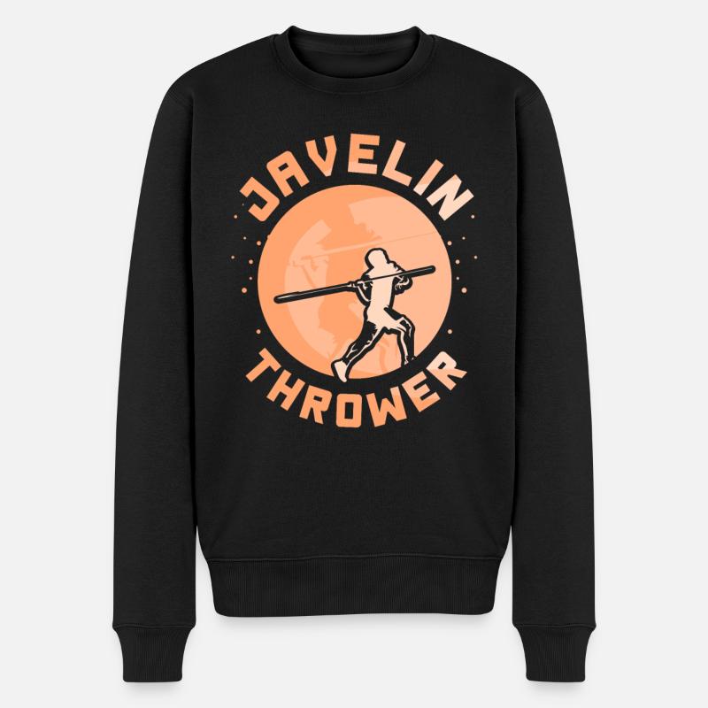 Speerwerfer Speerwurf Speerwerfen Speer - Männer Premium Bio Pullover - Schwarz
