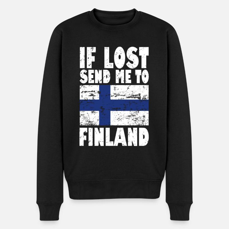 Drapeau de la Finlande - Pull Premium bio Homme - noir