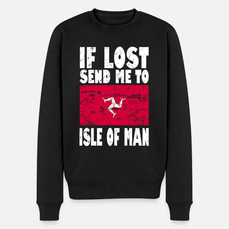 Isle of man Flagge Spruch - Männer Premium Bio Pullover - Schwarz