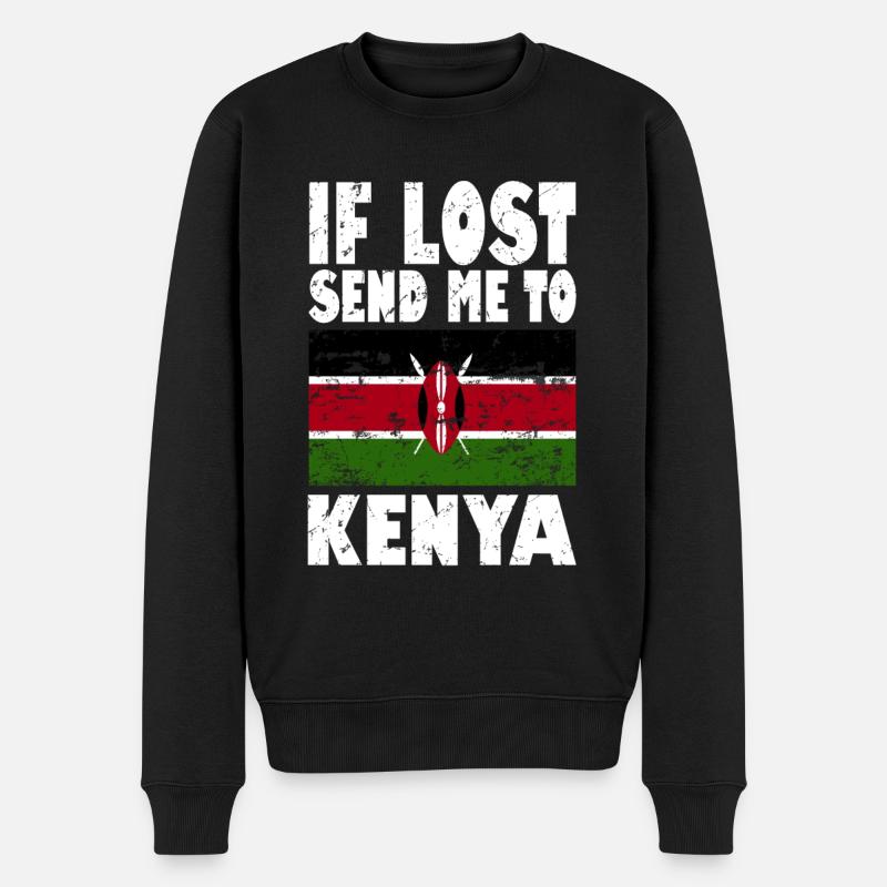 Drapeau du Kenya - Pull Premium bio Homme - noir