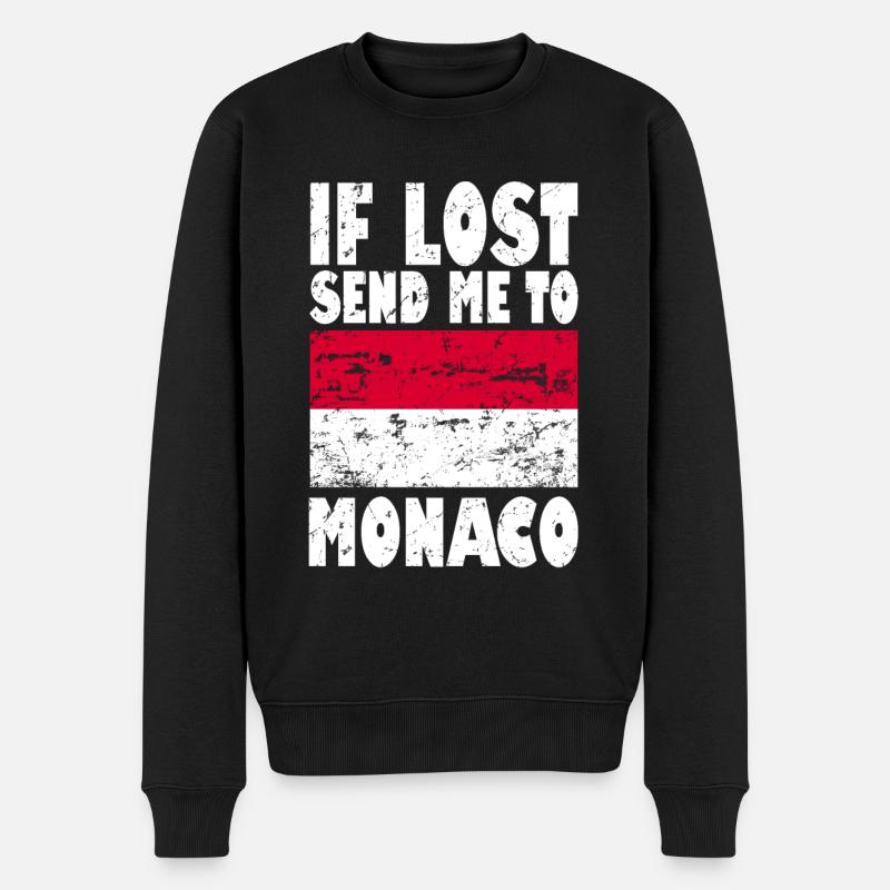 Drapeau de Monaco - Pull Premium bio Homme - noir