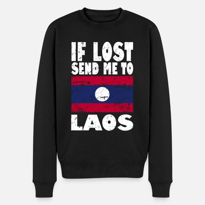 Drapeau du Laos - Pull Premium bio Homme - noir