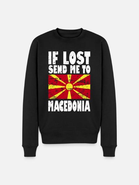 Macedonia Flag Slogan - Men's Premium Organic Jumper - black