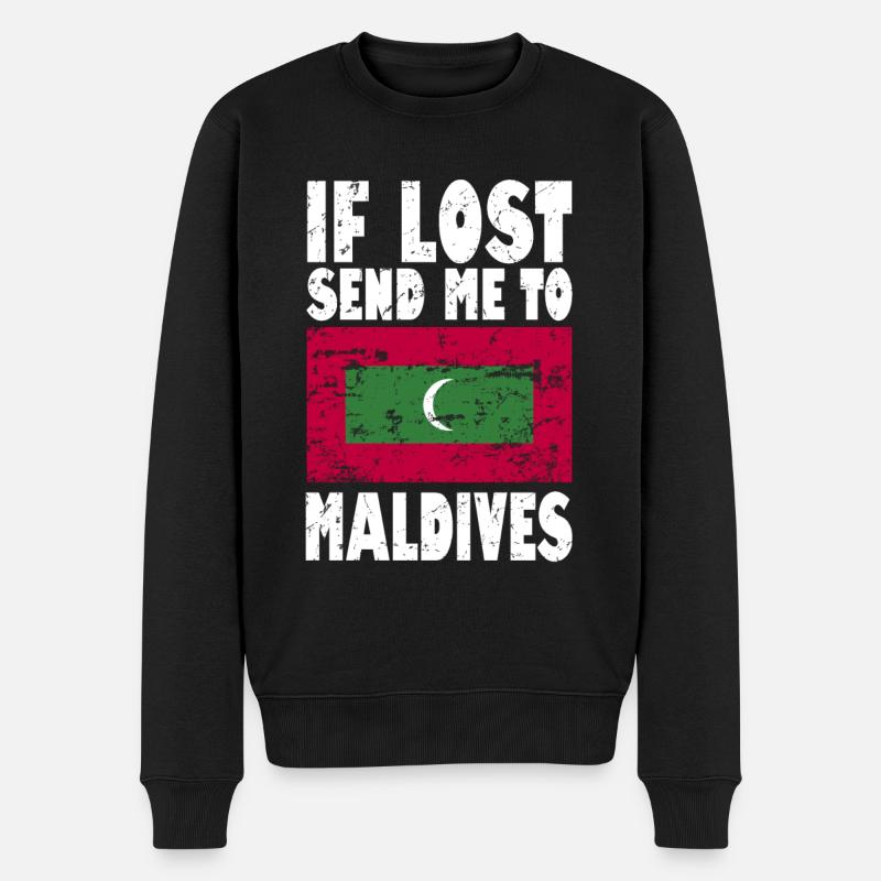 Drapeau des Maldives - Pull Premium bio Homme - noir