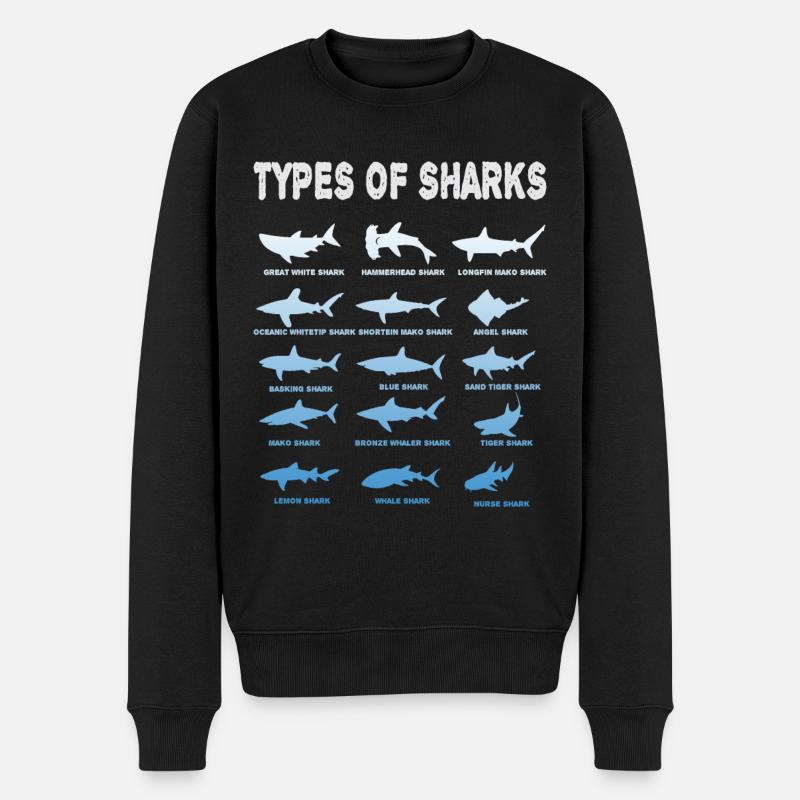 Types Of Sharks - Männer Premium Bio Pullover - Schwarz