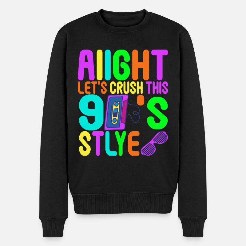 90er Party 90er Jahre - Männer Premium Bio Pullover - Schwarz
