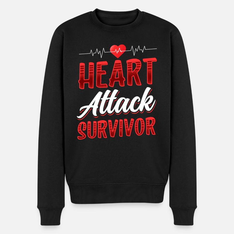 Survivant d’une crise cardiaque - Pull Premium bio Homme - noir