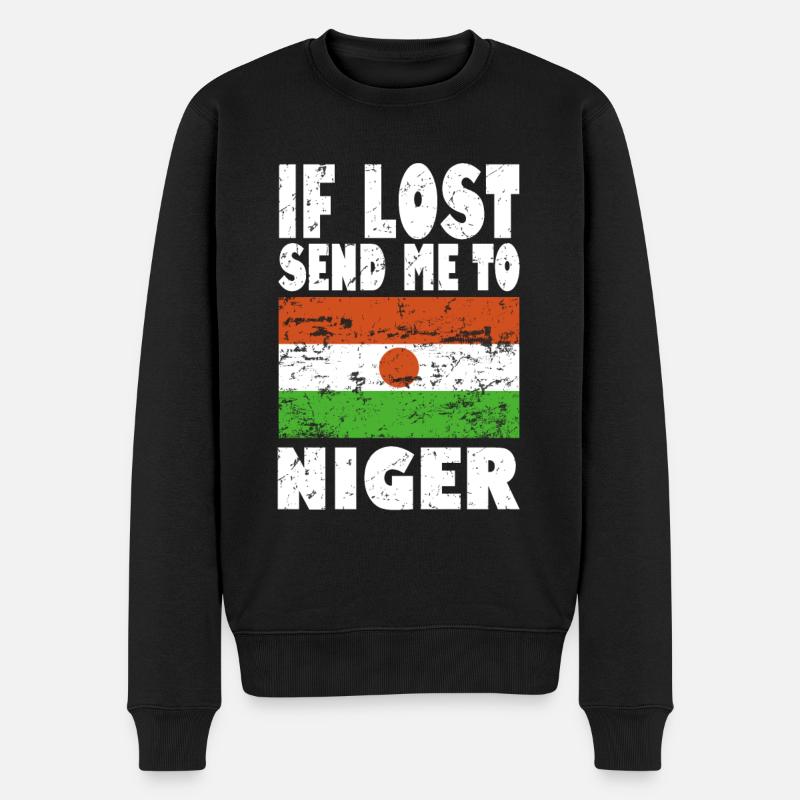 Niger Flagge Spruch - Männer Premium Bio Pullover - Schwarz
