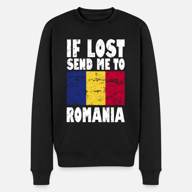 Slogan du drapeau roumain - Pull Premium bio Homme - noir