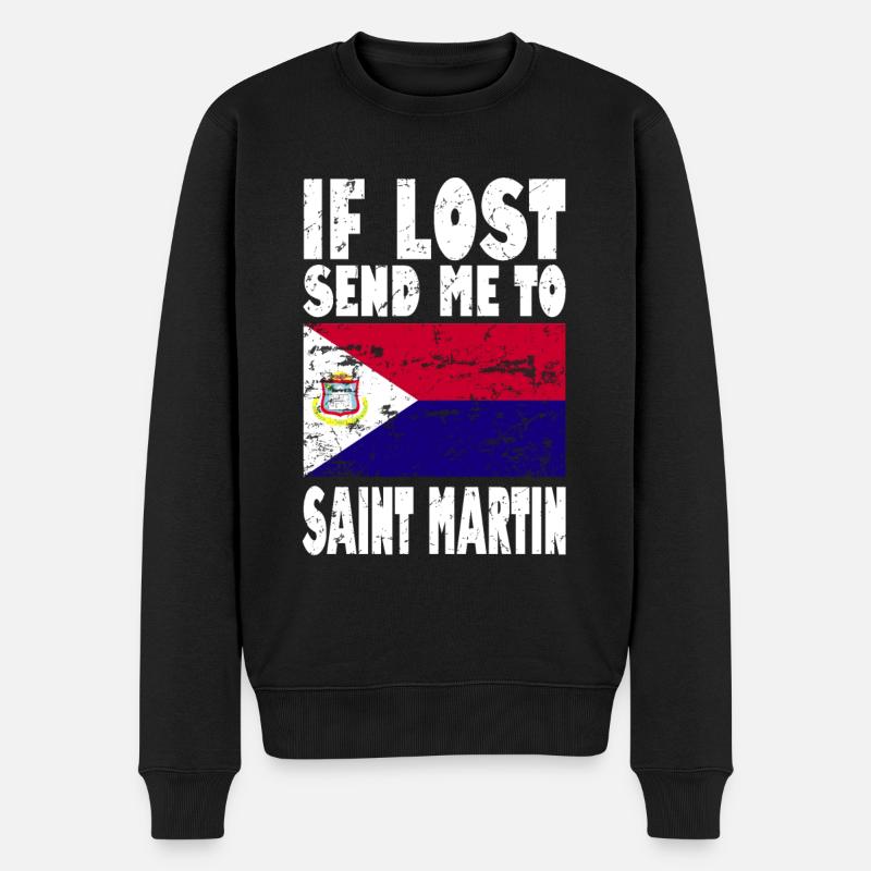 Drapeau Saint-Martin - Pull Premium bio Homme - noir