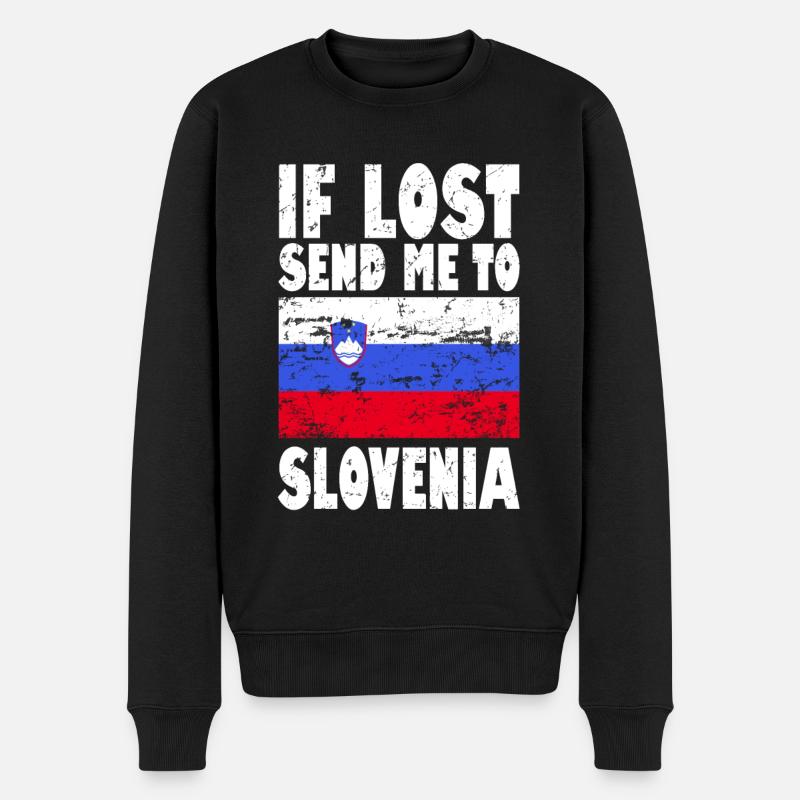 Drapeau de la Slovénie - Pull Premium bio Homme - noir