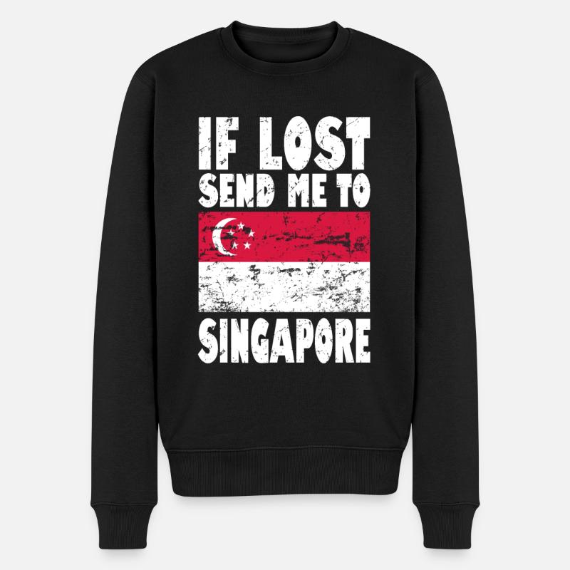 Drapeau de Singapour - Pull Premium bio Homme - noir