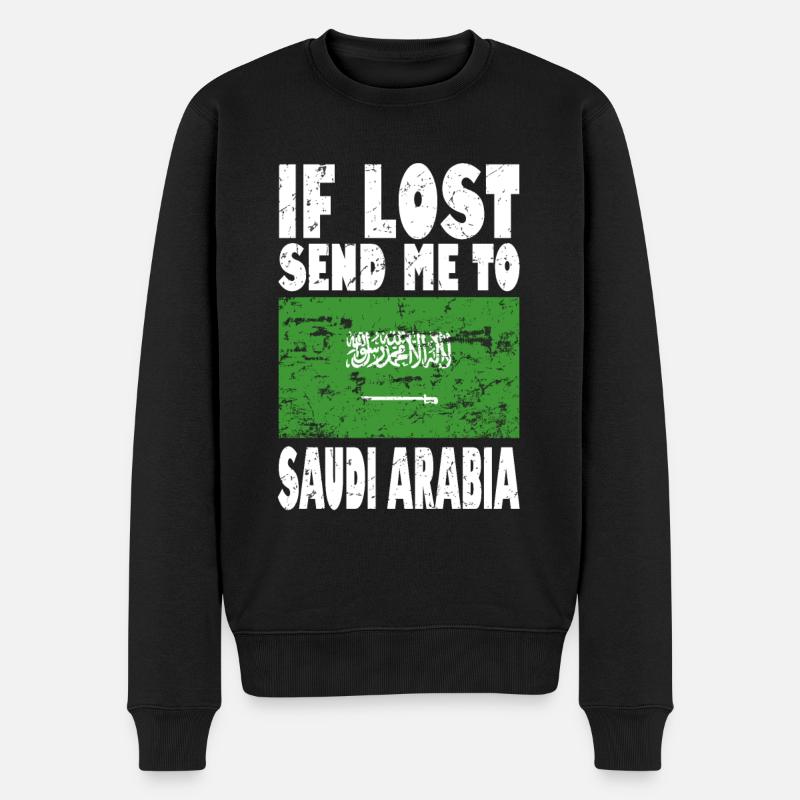 Saudi Arabien Flagge Spruch - Männer Premium Bio Pullover - Schwarz