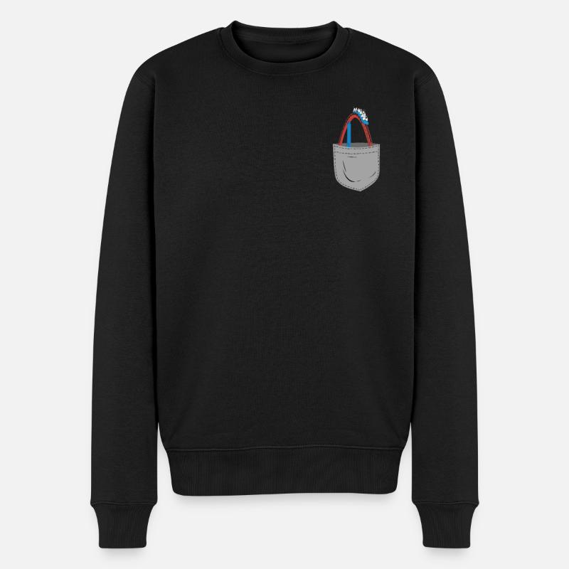 Roller Coaster Pocket - Männer Premium Bio Pullover - Schwarz