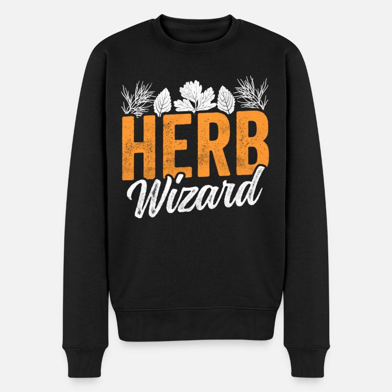 Kräuter Zauberer Kräuterkunde Kräutergarten Kraut - Männer Premium Bio Pullover - Schwarz