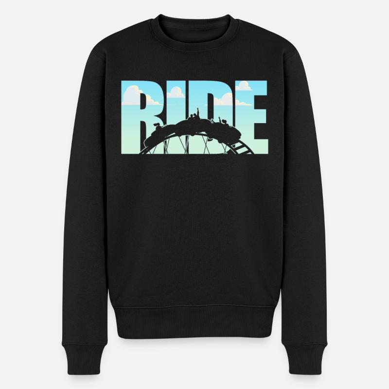 Roller Coaster Ride - Männer Premium Bio Pullover - Schwarz