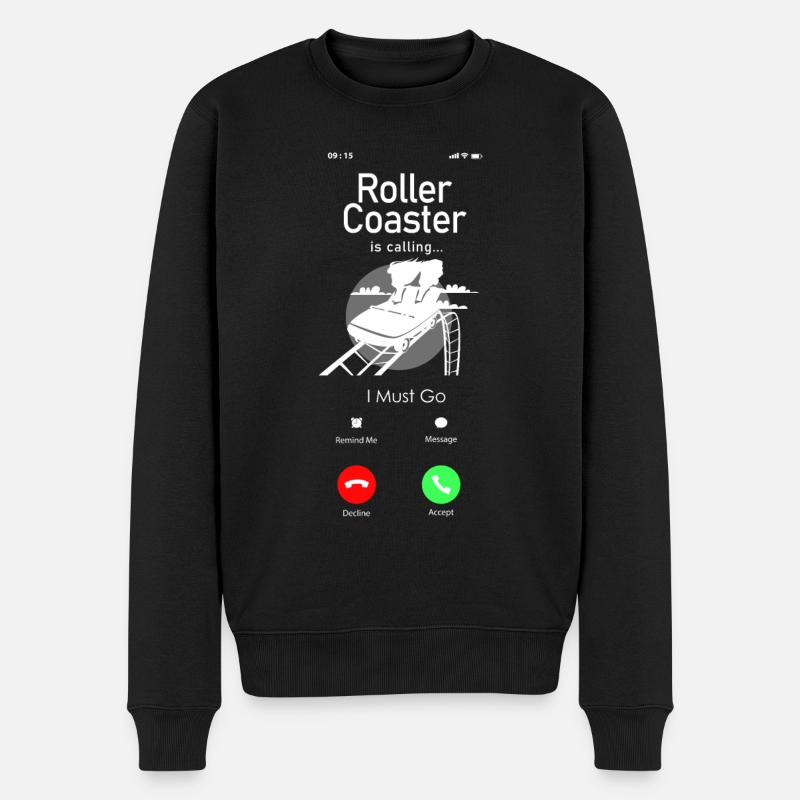 Roller Coaster Phone Display - Männer Premium Bio Pullover - Schwarz