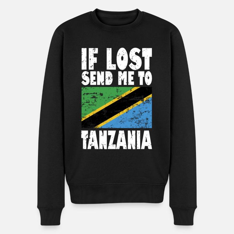 Tanzania Flagge Spruch - Männer Premium Bio Pullover - Schwarz