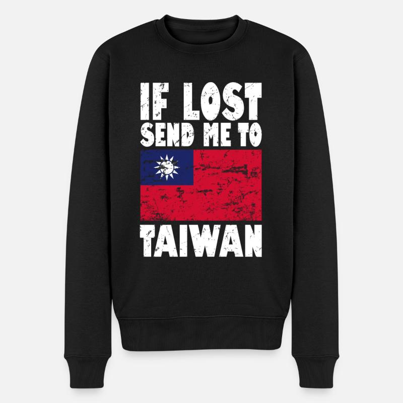 Taiwan Flagge Spruch - Männer Premium Bio Pullover - Schwarz