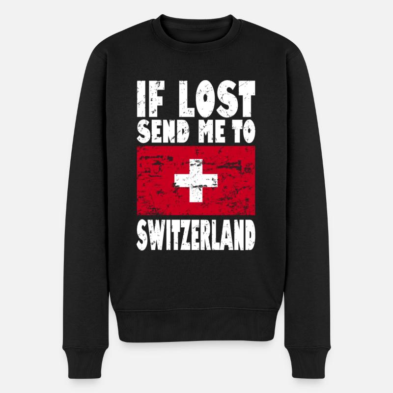 Slogan du drapeau suisse - Pull Premium bio Homme - noir