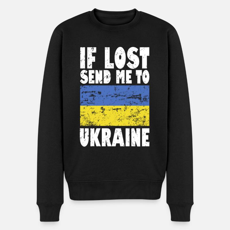 Slogan du drapeau de l’Ukraine - Pull Premium bio Homme - noir