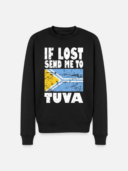 Tuva flagga säger - Ekologisk premiumtröja herr - svart