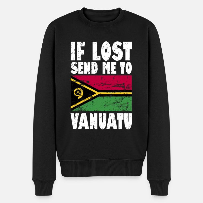 Vanuatu Flagge Spruch - Männer Premium Bio Pullover - Schwarz
