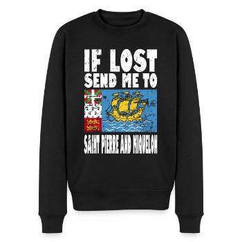 Drapeau saint-Pierre-et-Miquelon - Pull Premium bio Homme - noir - Devant - Nico (187cm)