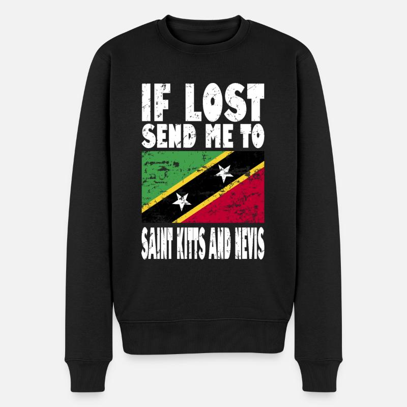 Saint-Kitts-et-Nevis Drapeau - Pull Premium bio Homme - noir